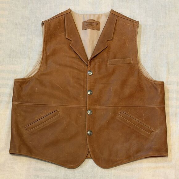 Cape Buffalo Buffalo Leather Vest Coronado Leather Vest 50T Brown